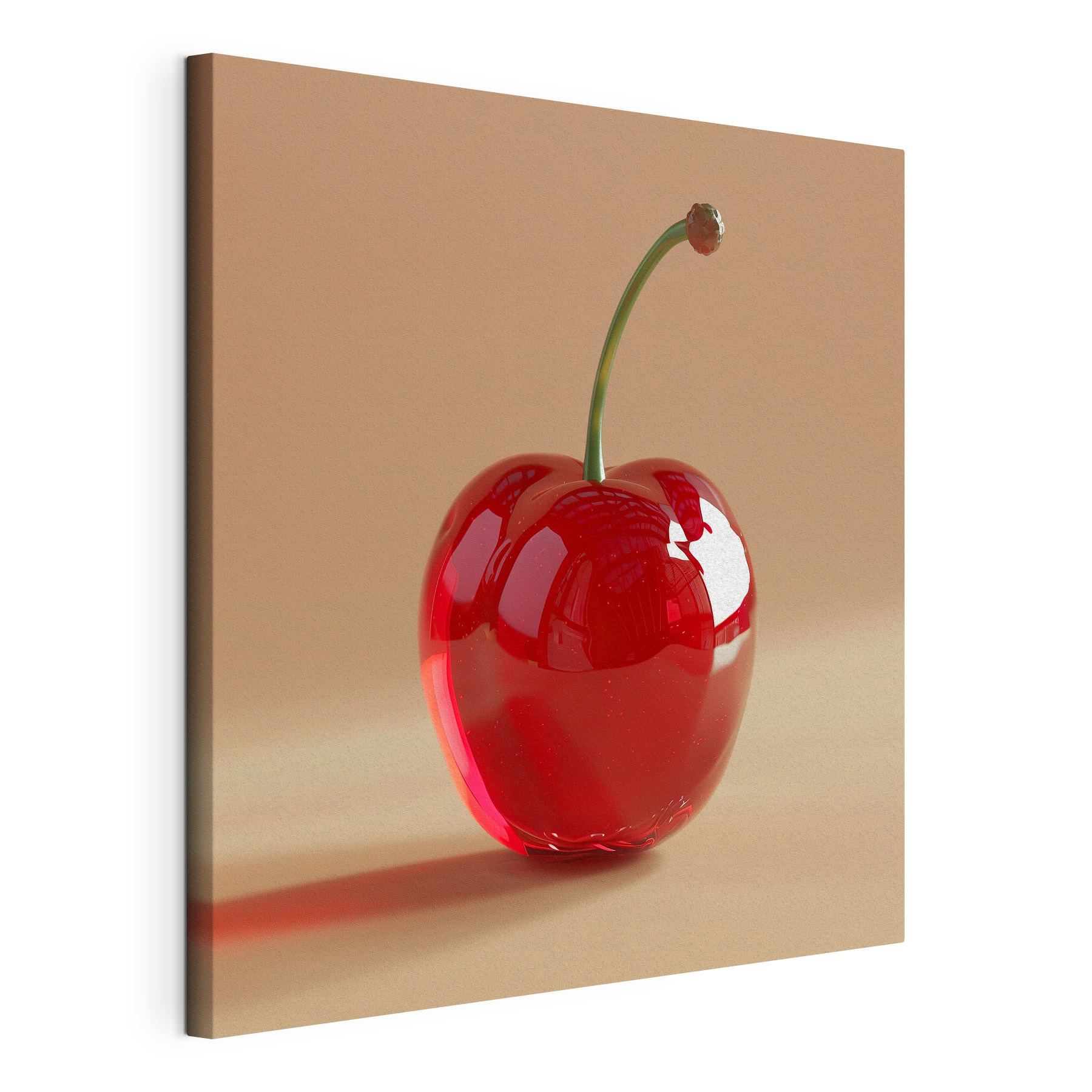 Red cherry with a stem Red cherry with a stem