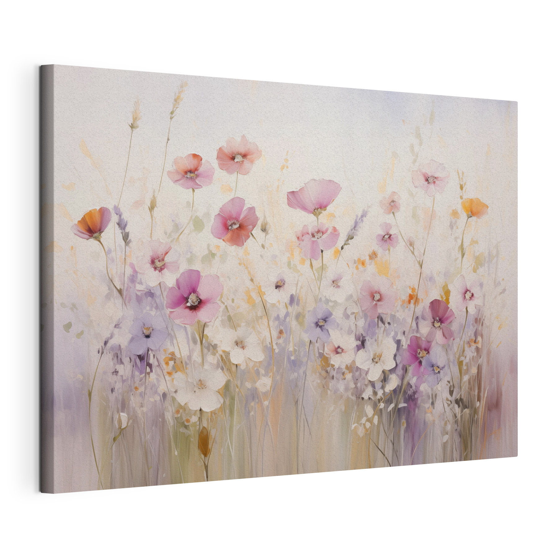 Painting of flowers in a field Painting of flowers in a field