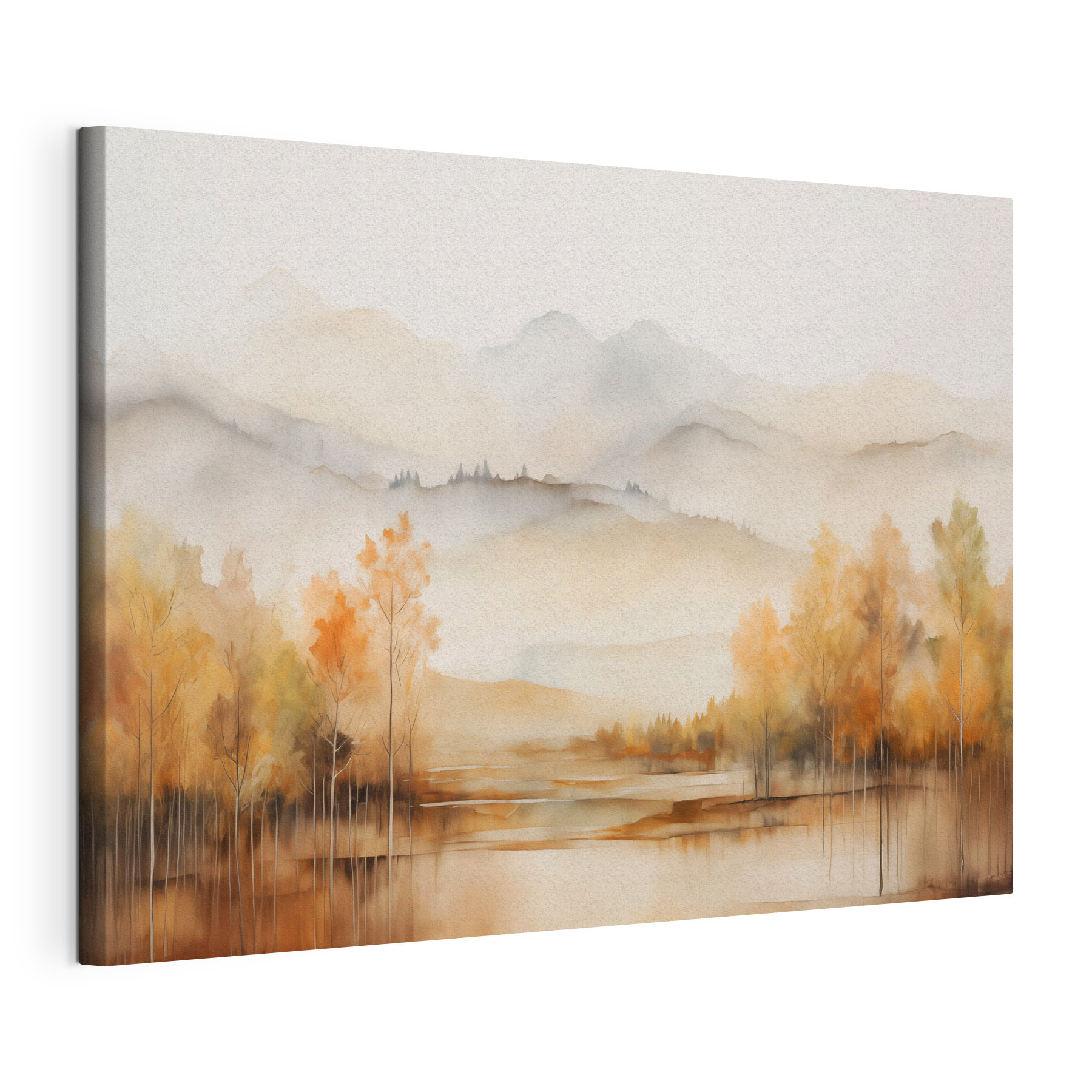 Watercolor painting of trees and mountains Watercolor painting of trees and mountains