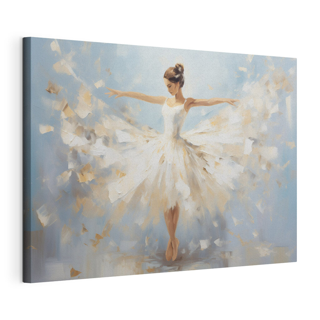 Painting of a woman in a white dress Painting of a woman in a white dress