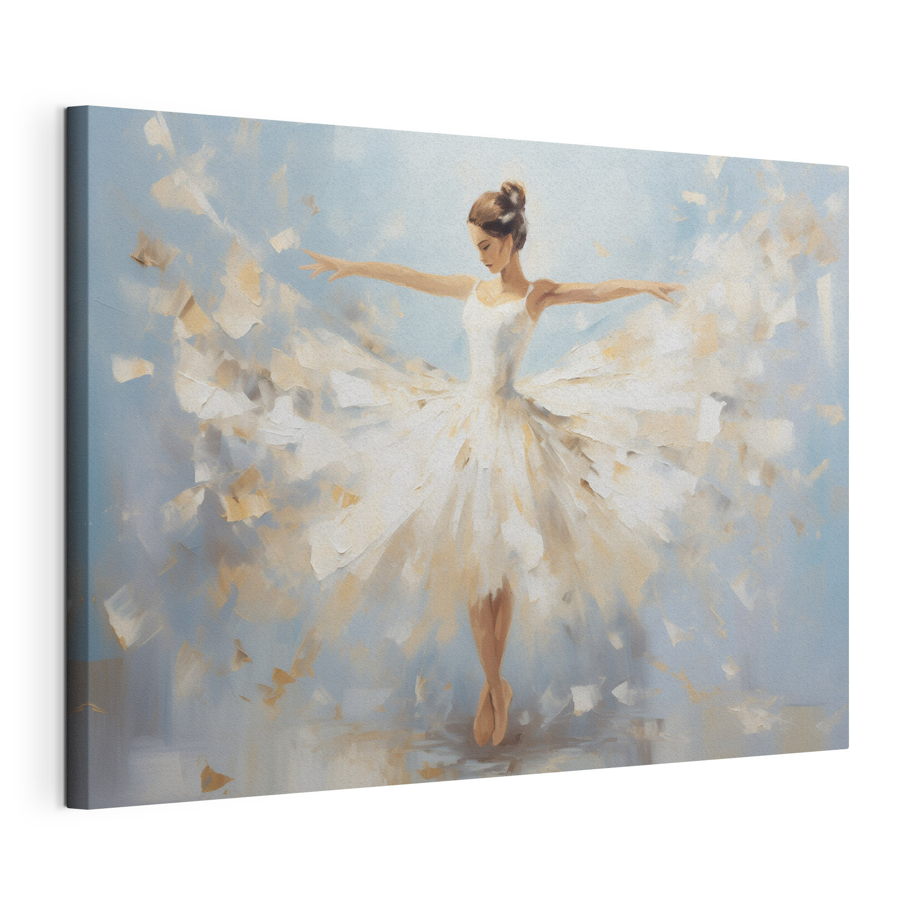 Painting of a woman in a white dress Painting of a woman in a white dress