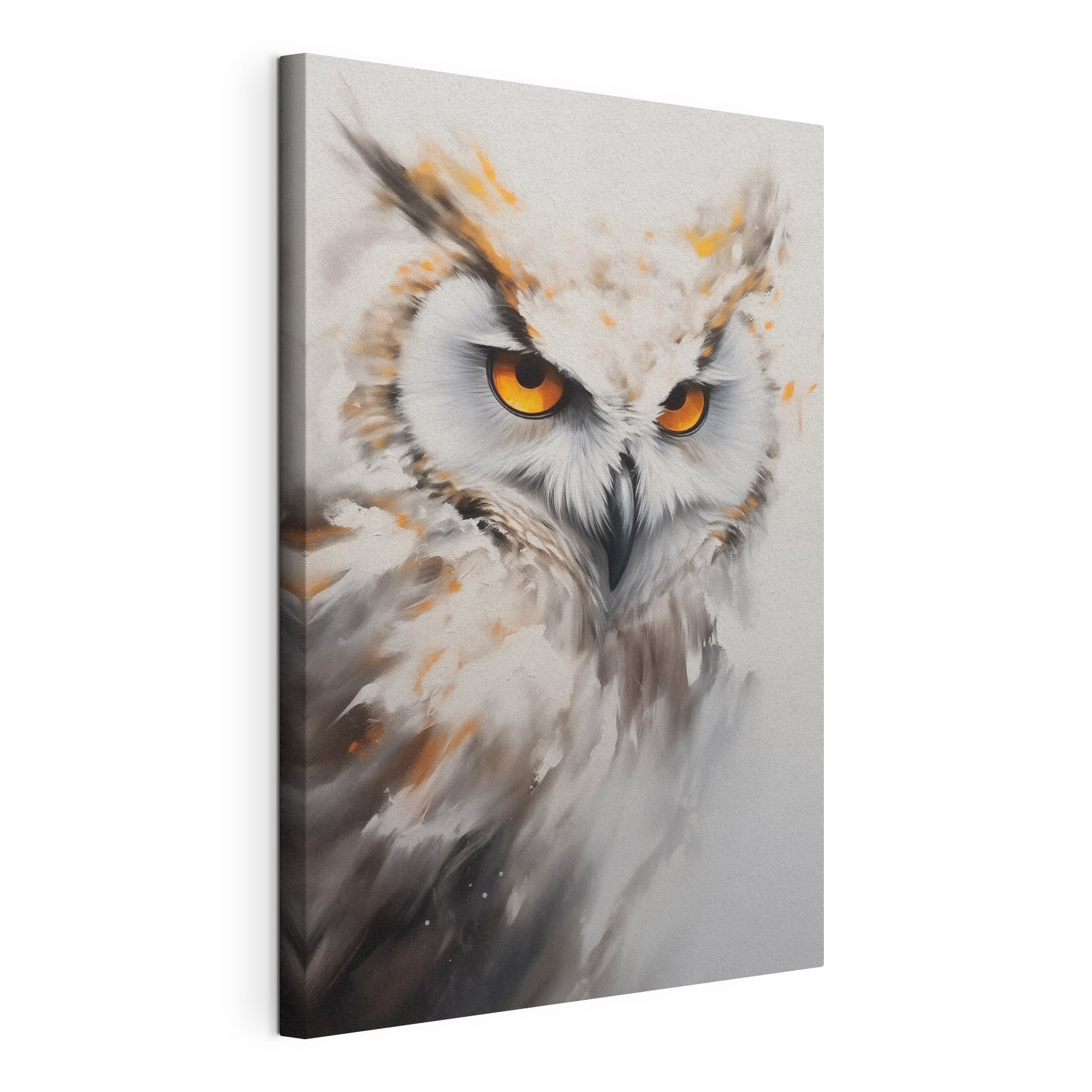 An owl with yellow eyes An owl with yellow eyes