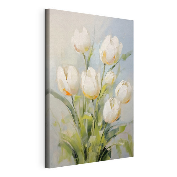 Vászonképek Fehér tulipánok festése
