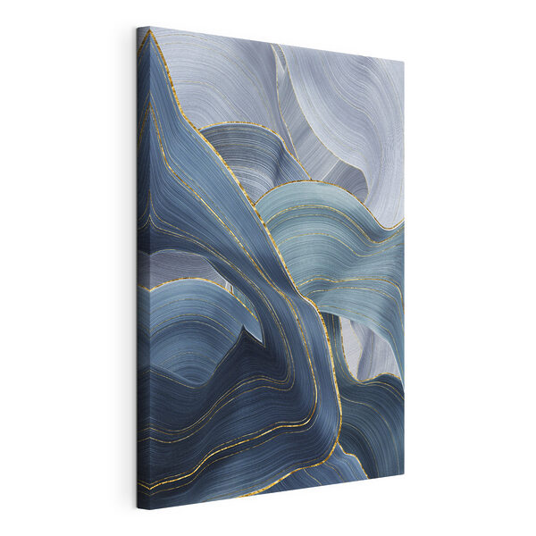 Flowing waves of serene blue tones