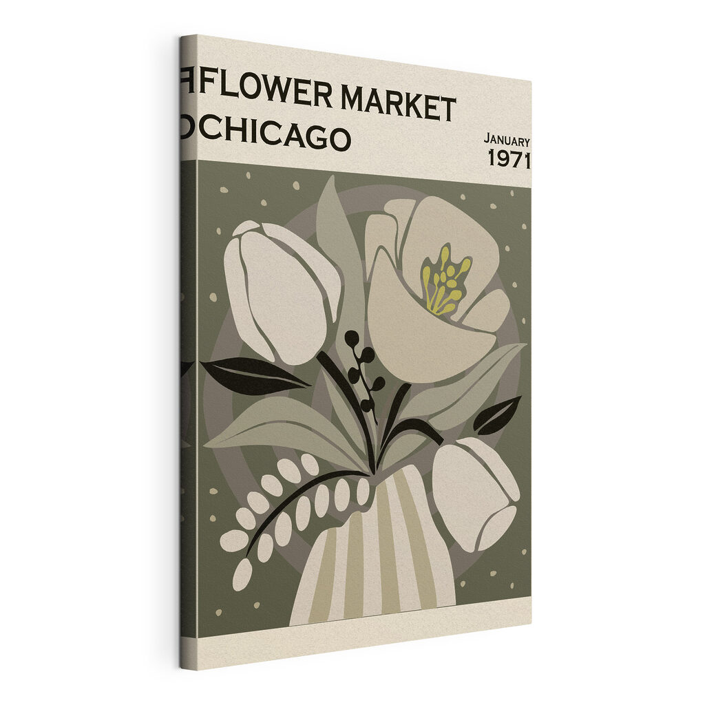 Vintage Chicago Flower Market Art Vintage Chicago Flower Market Art