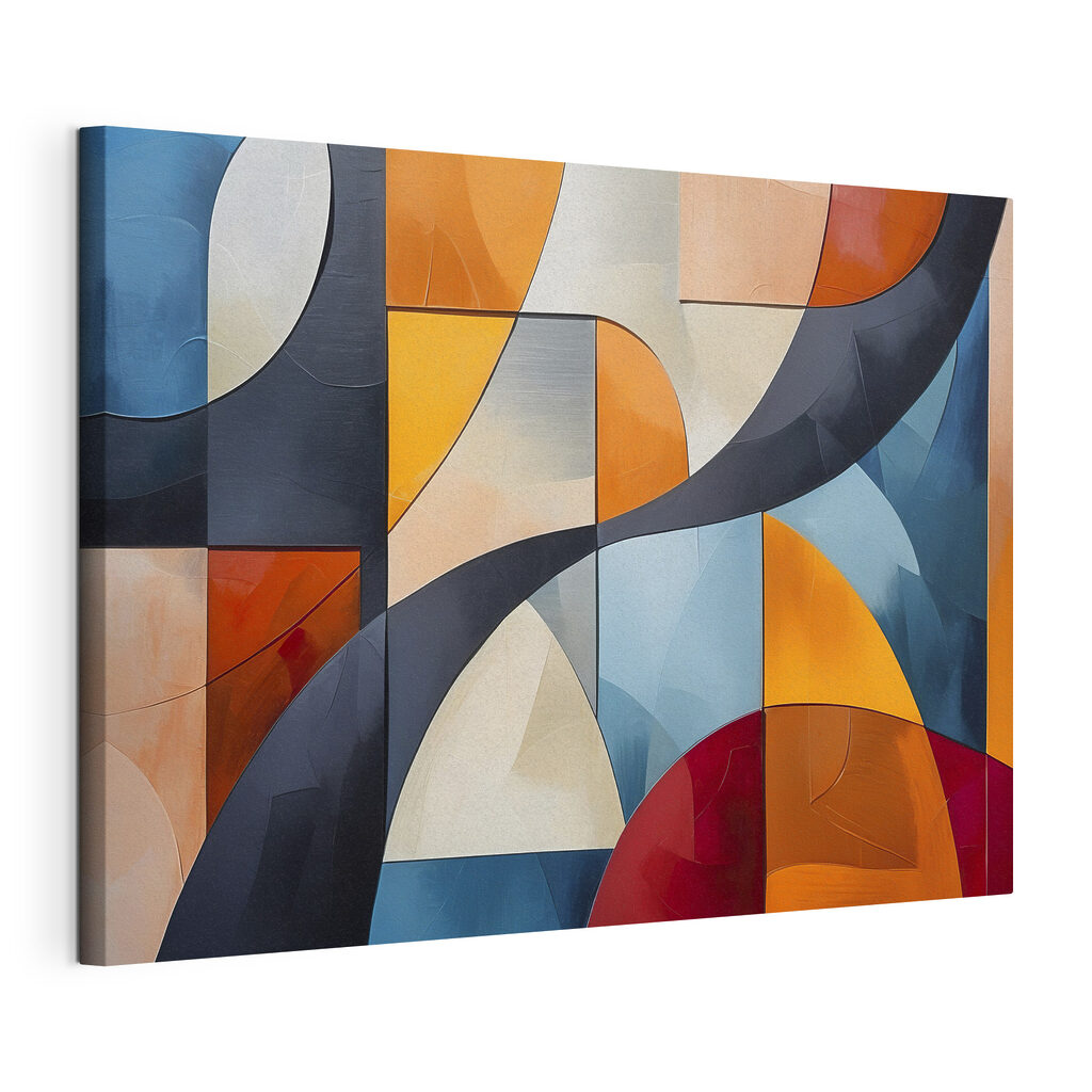 A colorful art piece with curved shapes A colorful art piece with curved shapes
