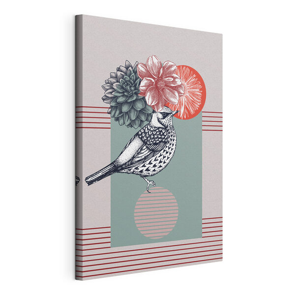 A bird with flowers on its head A bird with flowers on its head