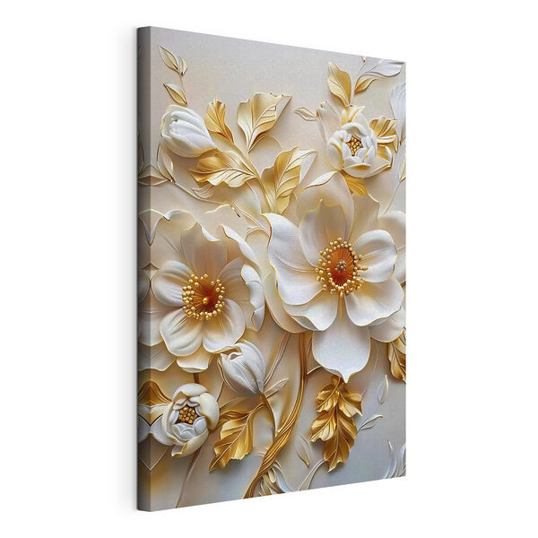 Elegáns virágos design fehér virágokkal Vászonképek Elegáns virágos design fehér virágokkal
