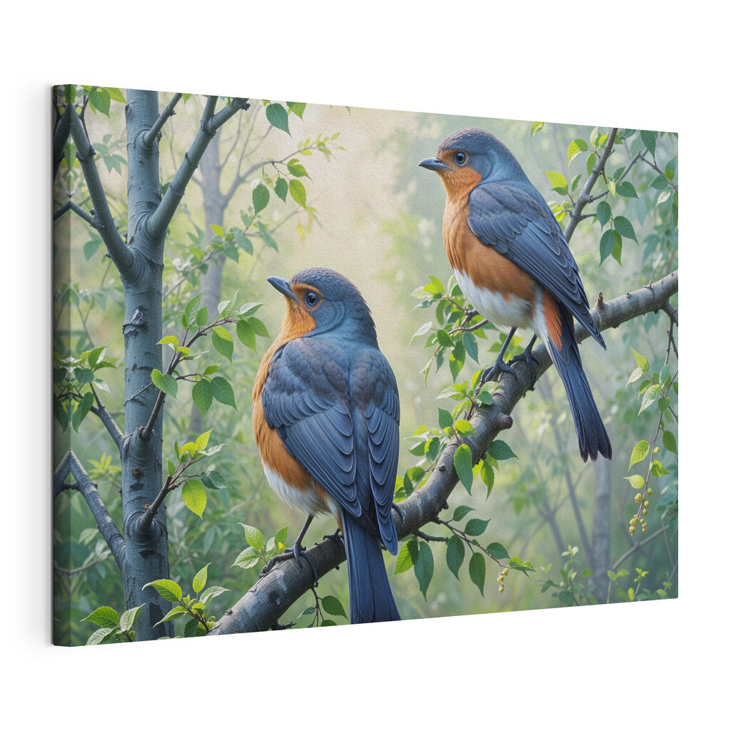 Two birds on a tree branch Two birds on a tree branch