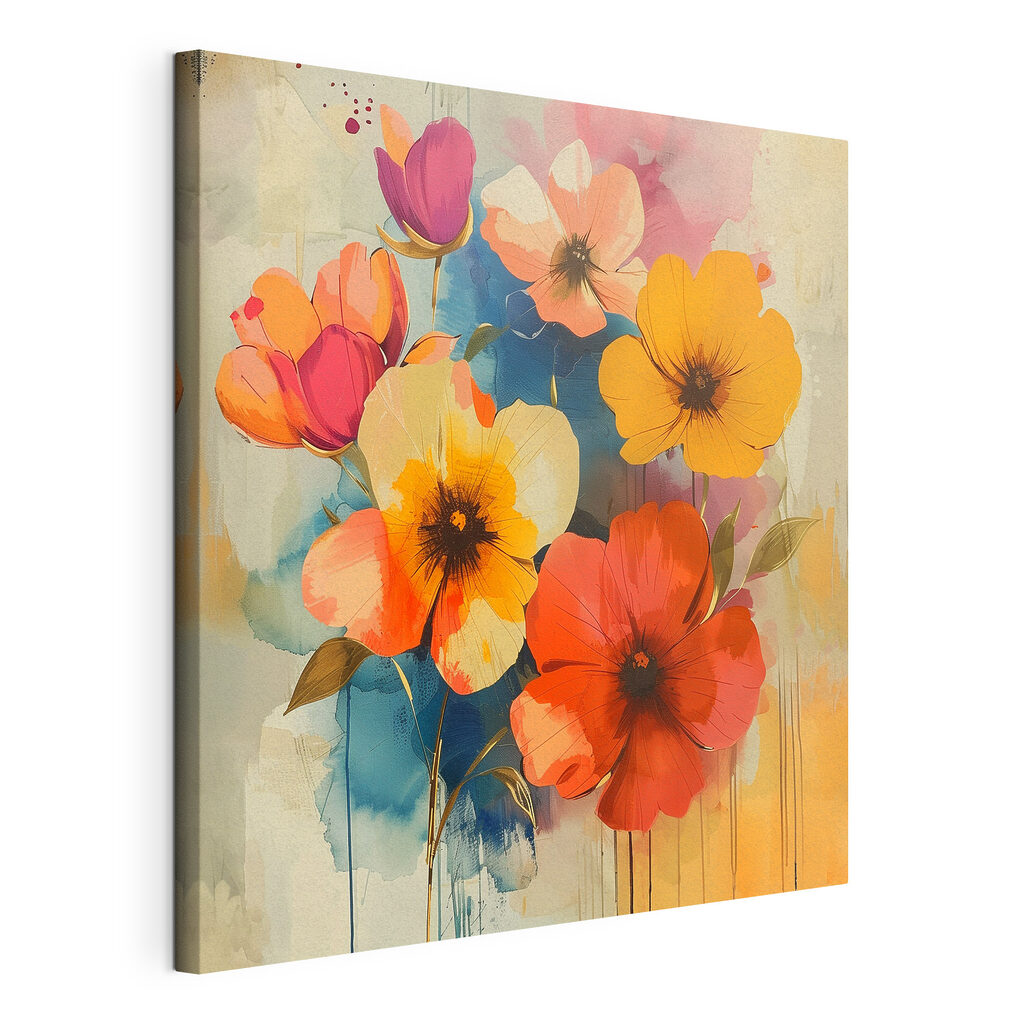 Vibrant blooms in soft colors