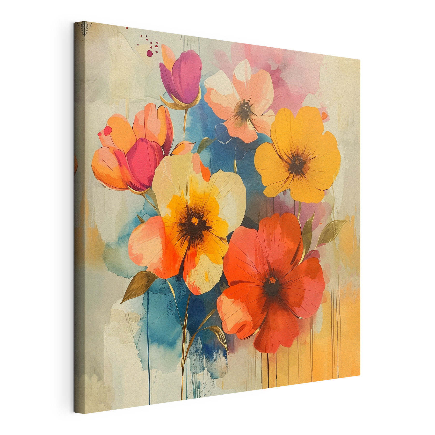Vibrant blooms in soft colors