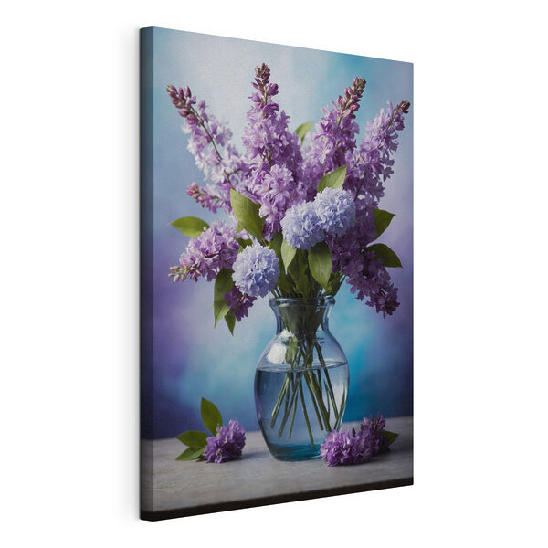 Vase with purple flowers Vase with purple flowers
