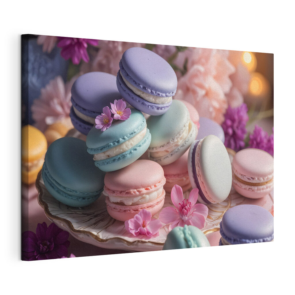 Plate of colorful macaroons