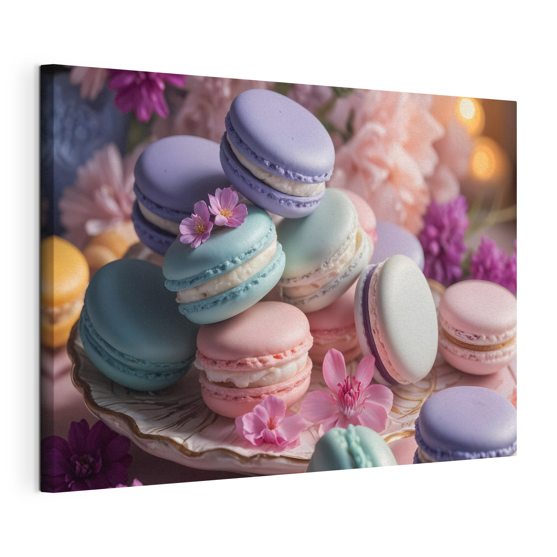 Plate of colorful macaroons