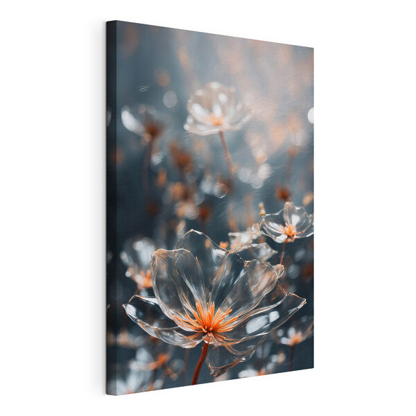 Transparent flowers with orange centers Transparent flowers with orange centers