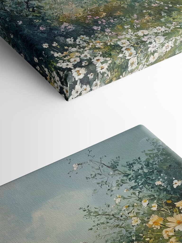 Painting of flowers and trees