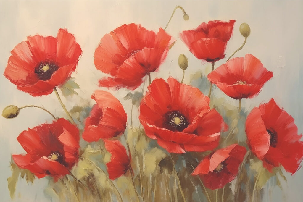 Painting of red flowers