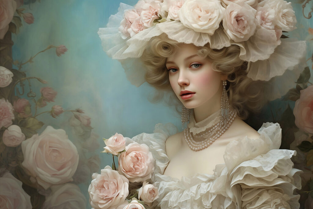 Woman in a dress with flowers