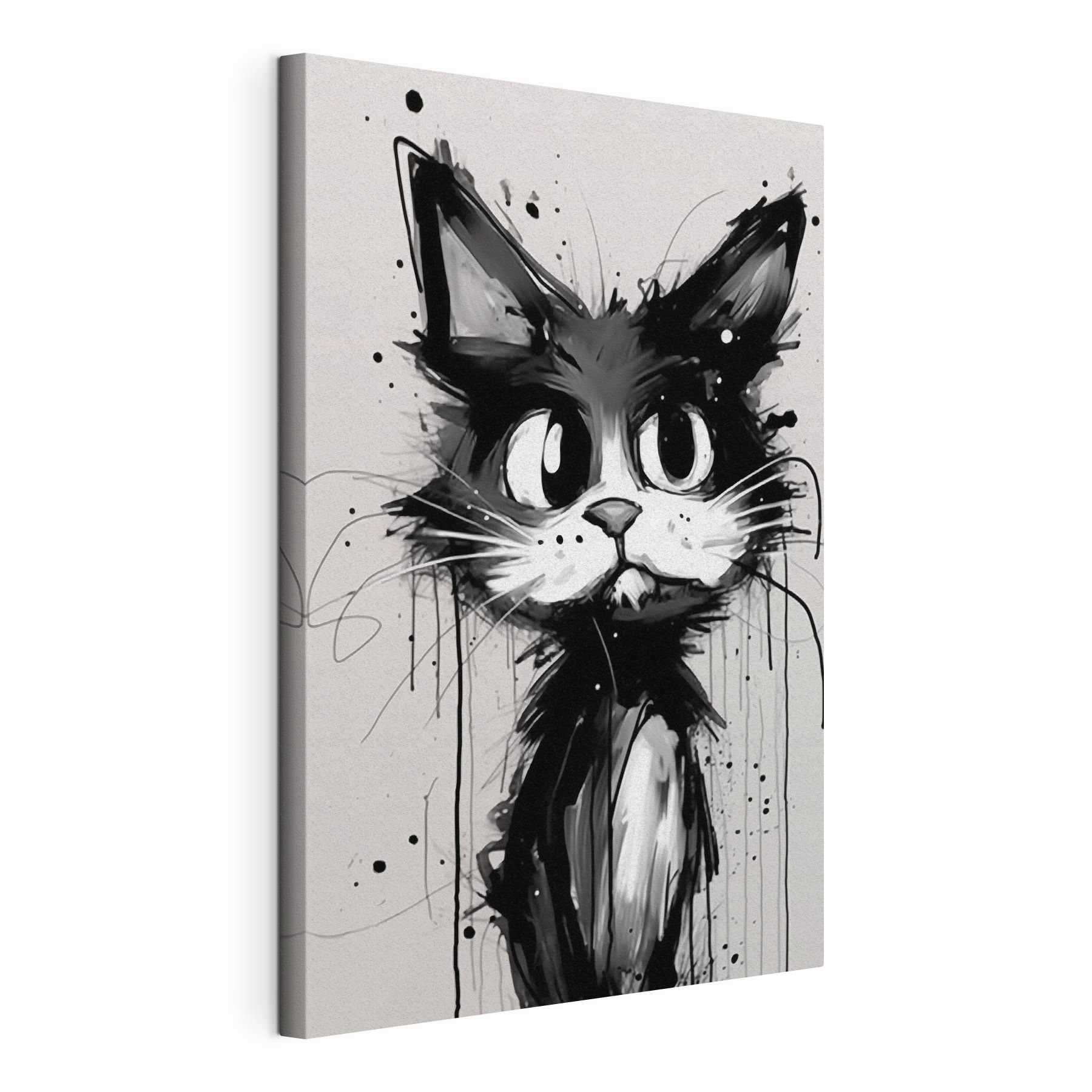 Cat with black paint