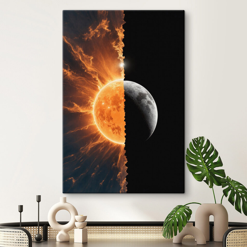 Half of the moon and half of the moon