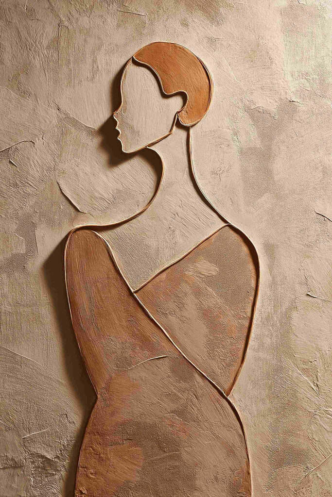 Woman's face carved into a stone