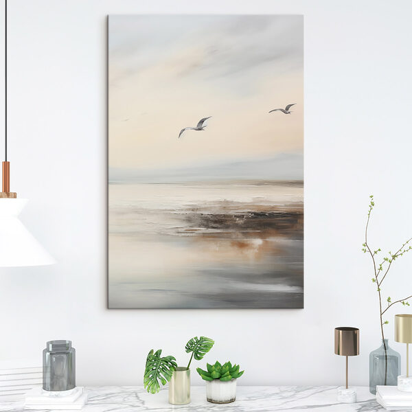 Birds flying over a body of water