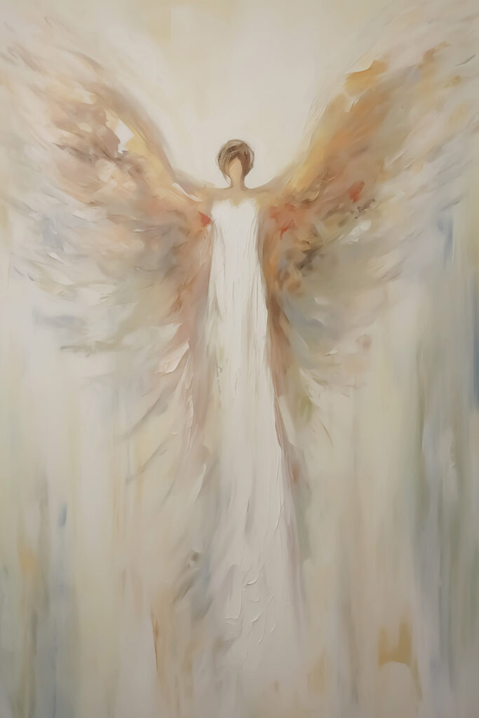Painting of a person with wings Painting of a person with wings