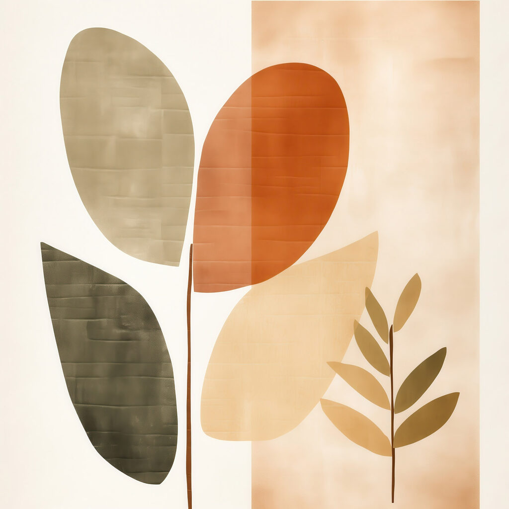 Painting of leaves and a plant