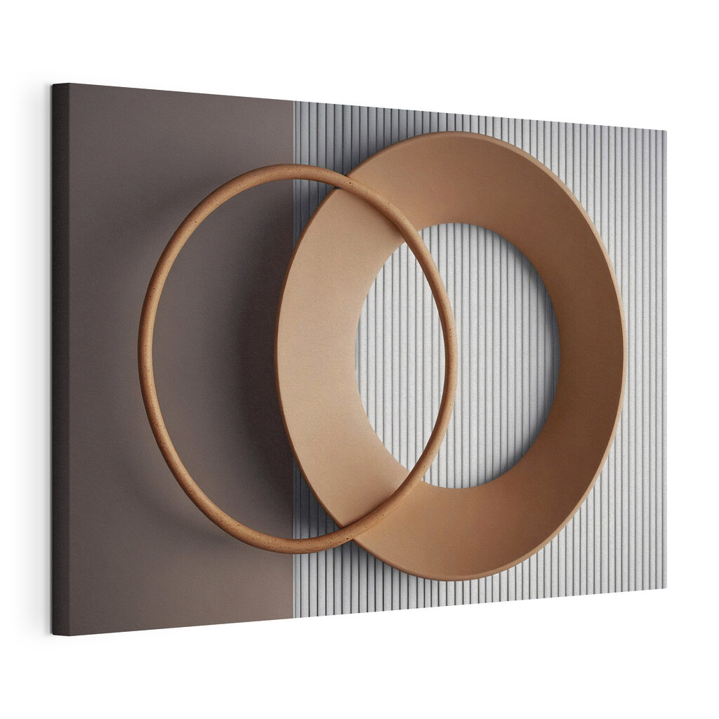 Two circular objects on a wall