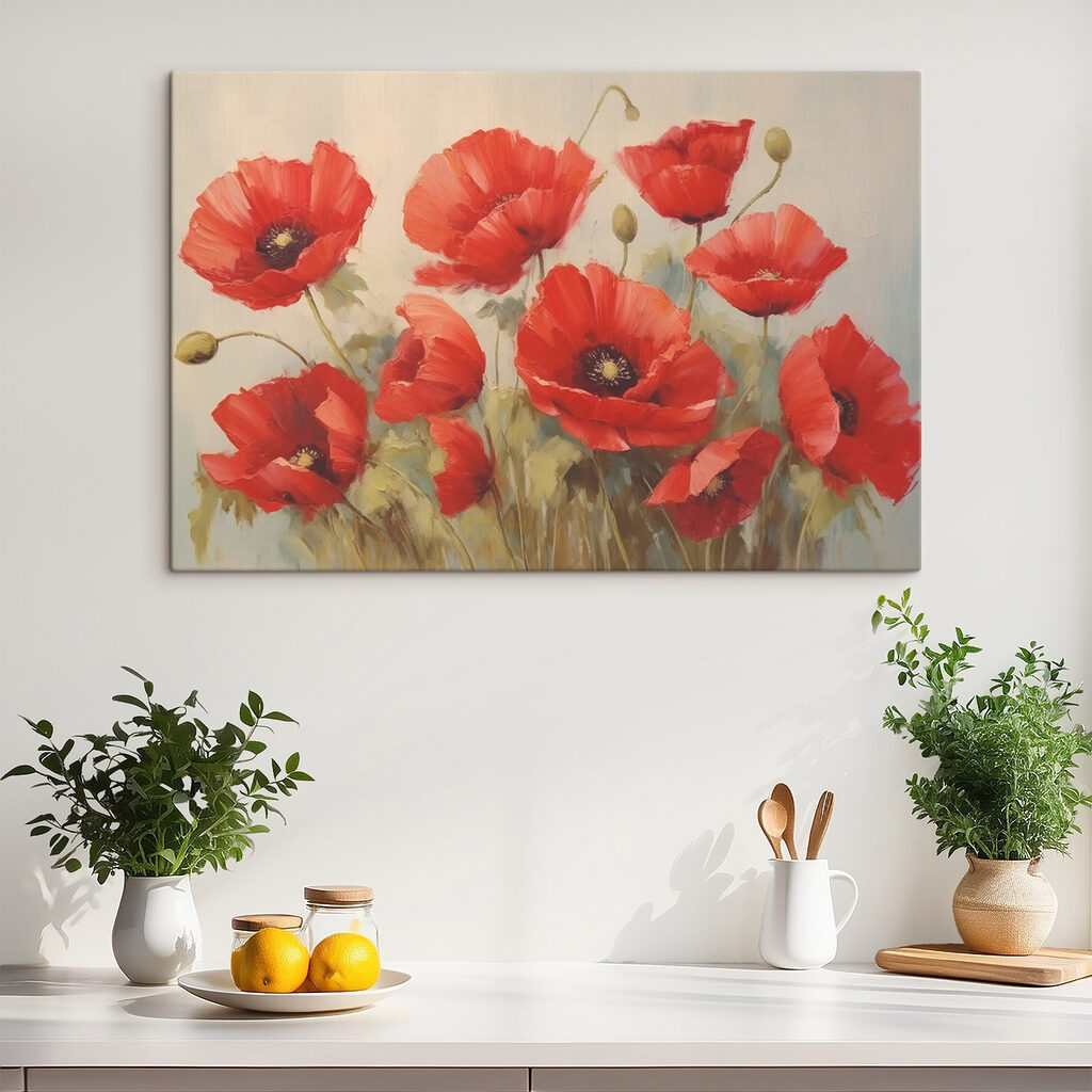 Painting of red flowers