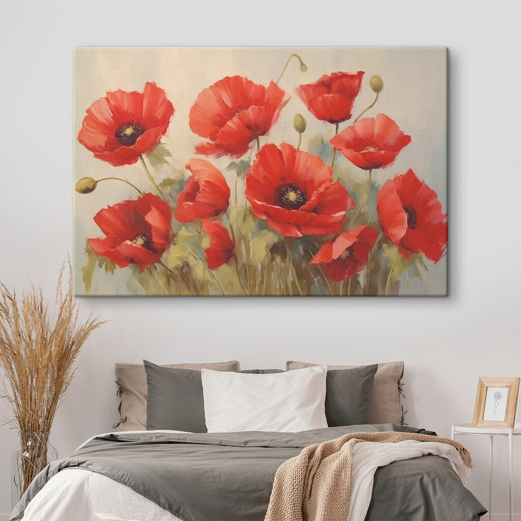 Painting of red flowers