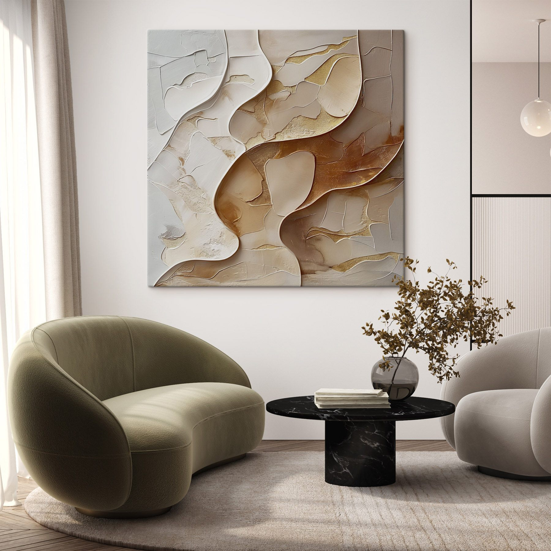 Abstract forms in soft neutral tones