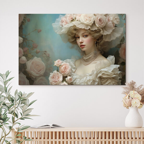 Woman in a dress with flowers
