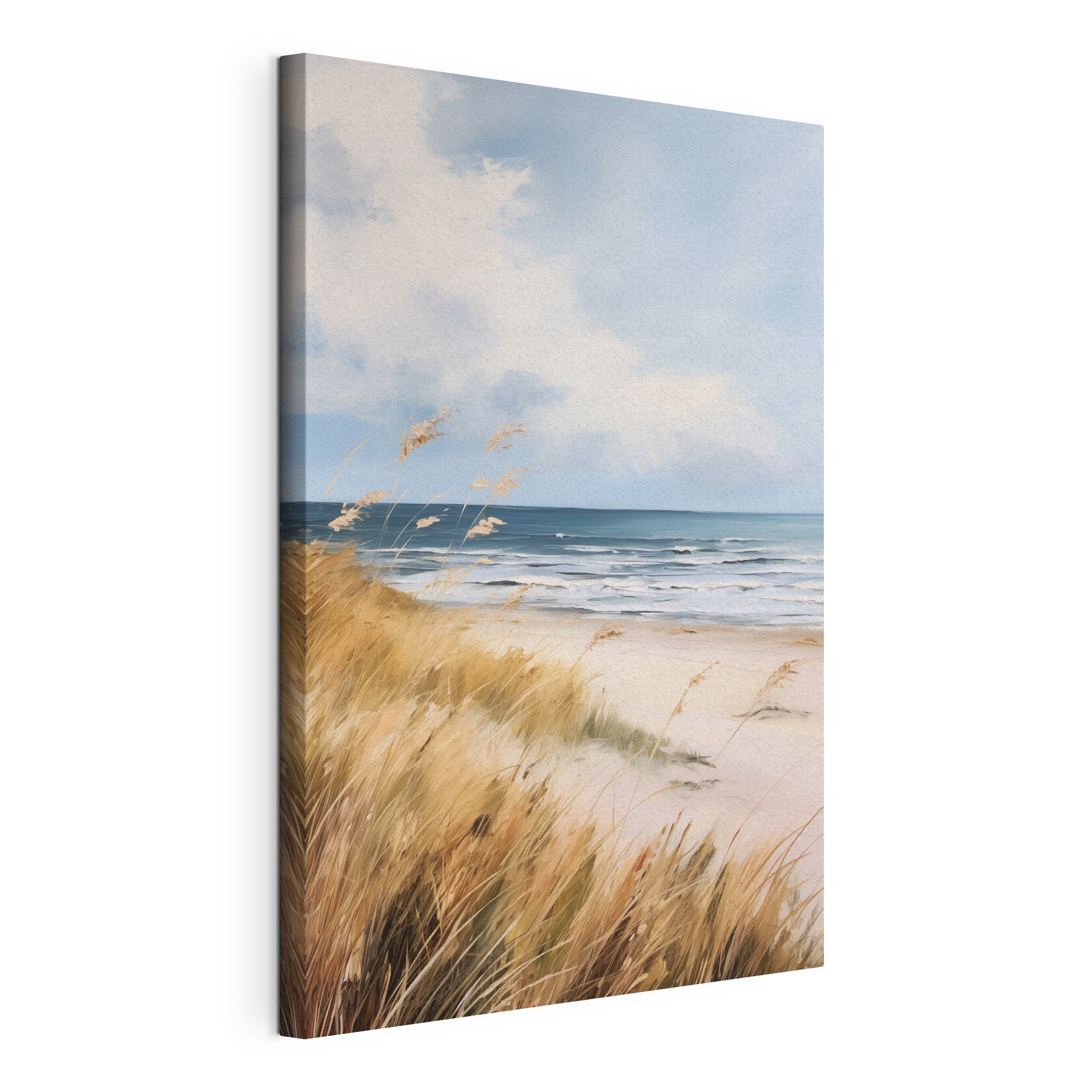 Beach with grass and water