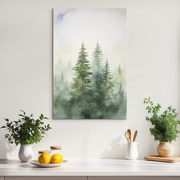 Group of trees in fog