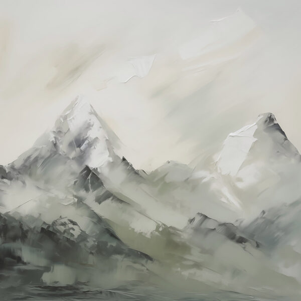 Painting of a mountain range Painting of a mountain range