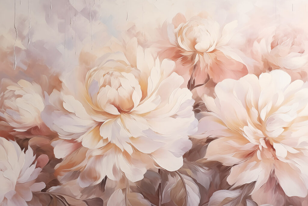 Painting of flowers on a wall
