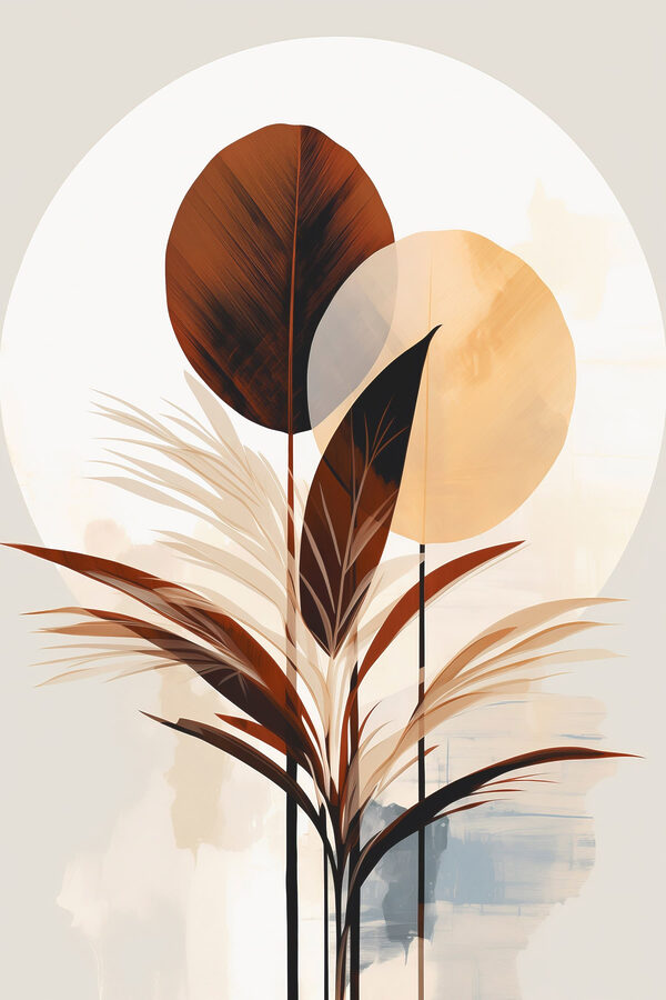 Plant with leaves and circles Plant with leaves and circles