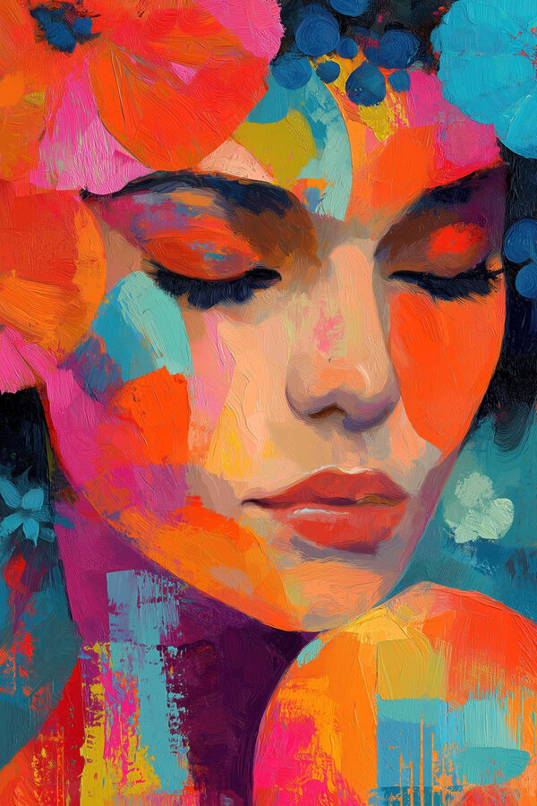 Painting of a woman's face