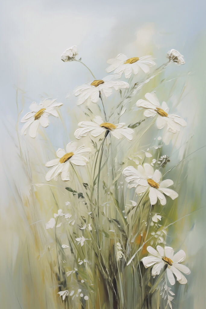 Painting of white flowers