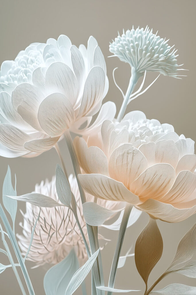 Delicate blooms in soft pastel tones Delicate blooms in soft pastel tones