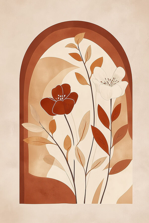 Painting of flowers and leaves Painting of flowers and leaves