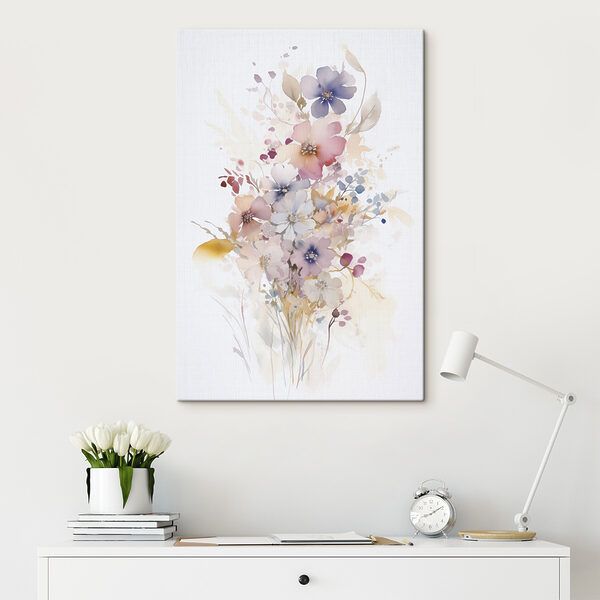 Painting of flowers on a white background