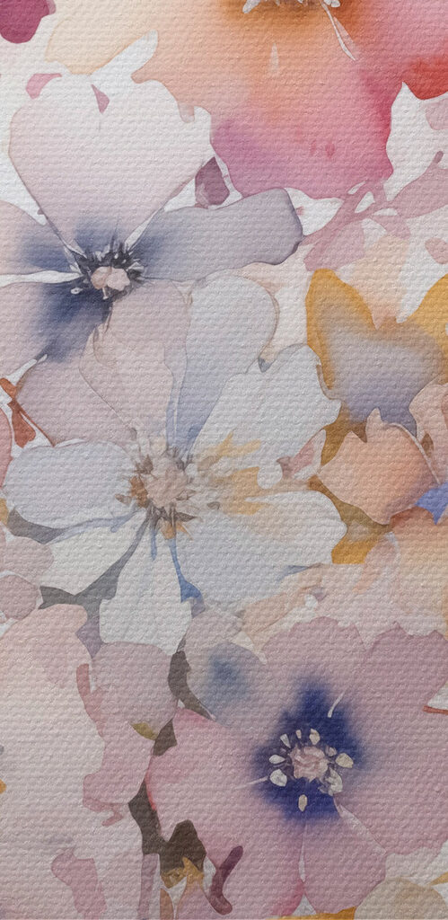 Painting of flowers on a white background