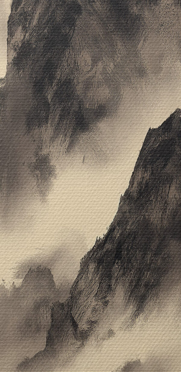 Mountain range with fog