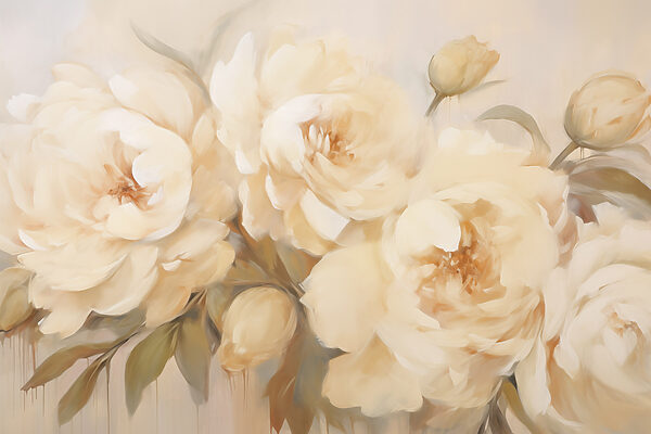 Painting of flowers on a white background