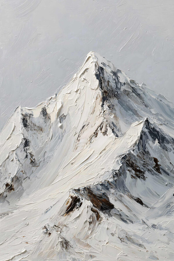 Snowy mountain with snow on top