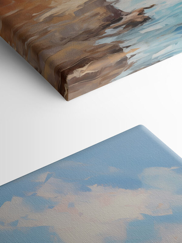 Painting of a cliff by the ocean Painting of a cliff by the ocean