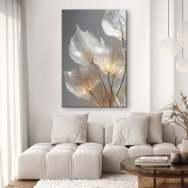 Delicate leaves with a soft glow