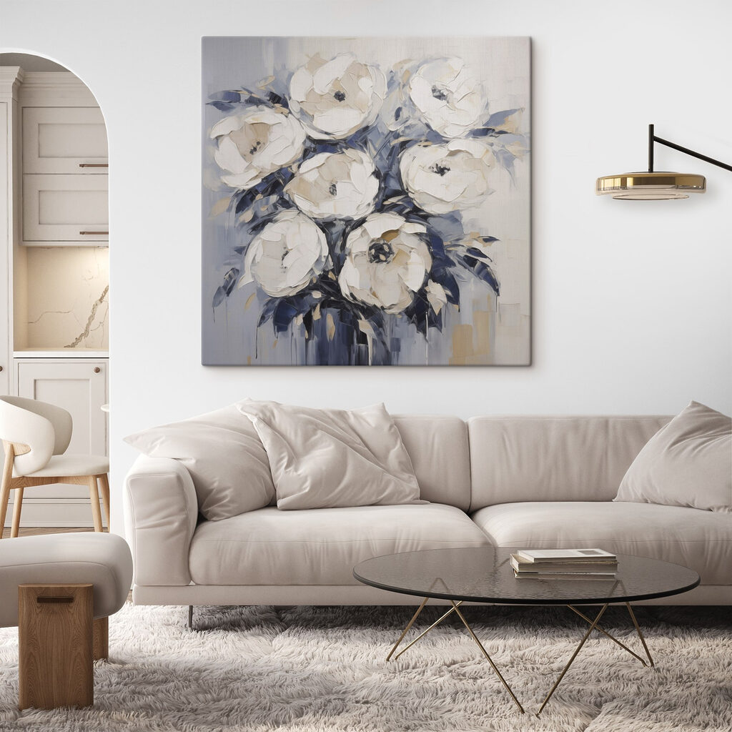 Painting of white flowers